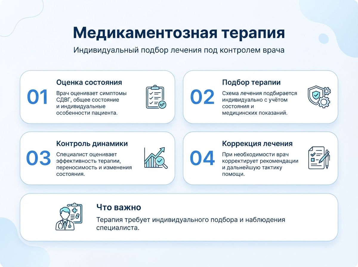 Лечение СДВГ в городе Сатка у детей и взрослыхинфографика